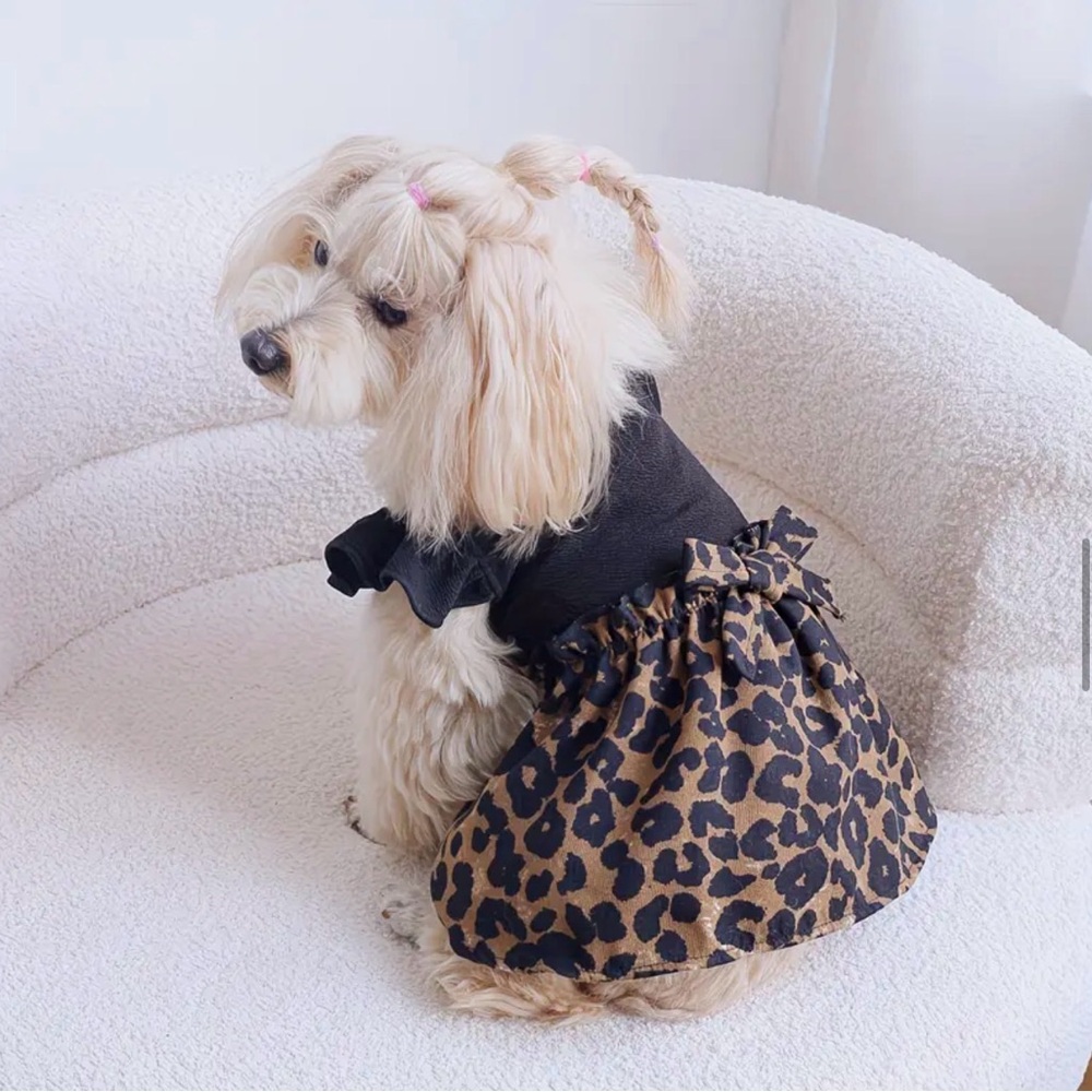 Leopard Print Pet Dog or Cat Dress - Picture 6 of 9